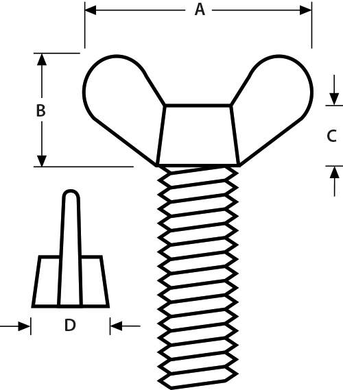 Plastic Wing Head Bolt